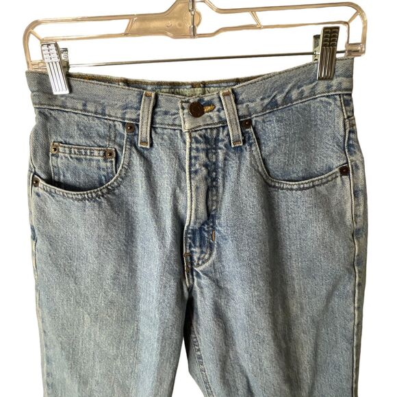 Abercrombie & Fitch Denim Super Skinny Jeans Sz 28x32 90s Light Wash Raw Hem - Picture 3 of 14